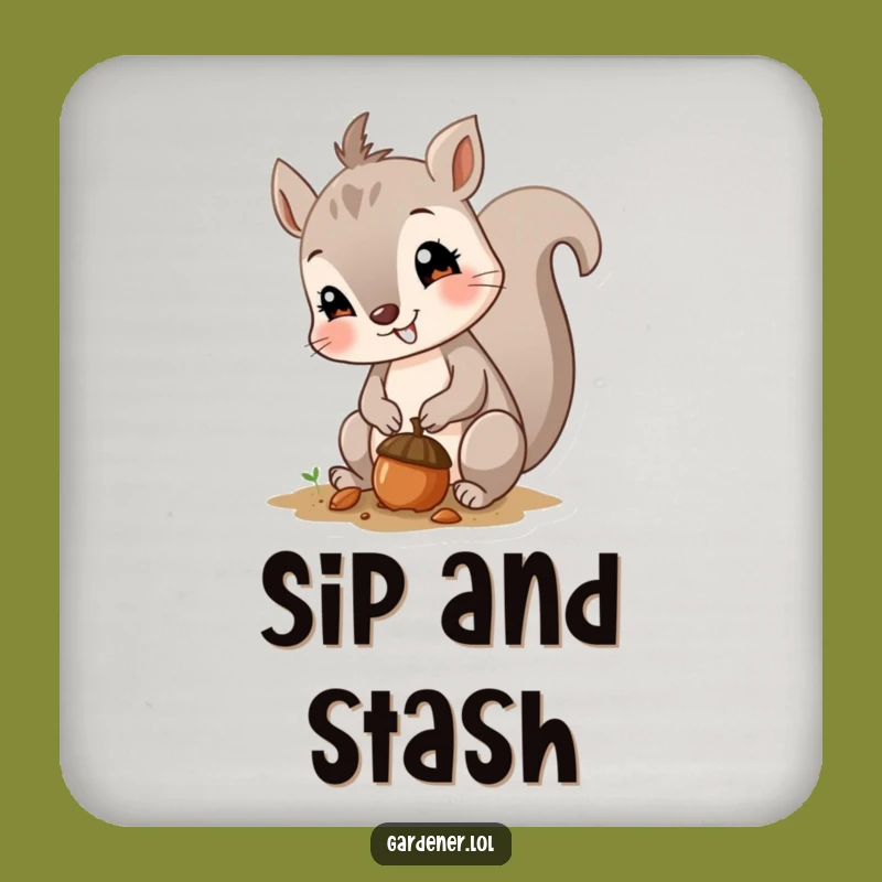 Funny Squirrel Acorn Coaster: Protect Surfaces with this Hilarious Nature Funny Gift!