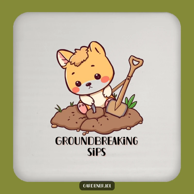 Funny Playful Animal Digging Coaster, Protect Surfaces With Humor