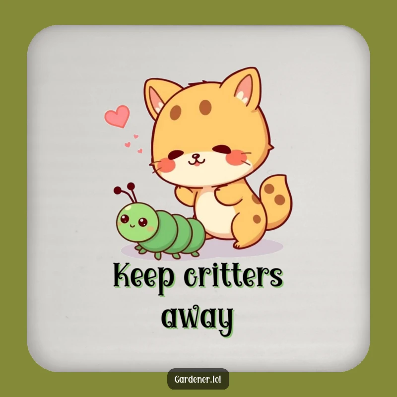 Funny Coaster: Animal vs Caterpillar, Cute Playful Gag Gift for Drinkware