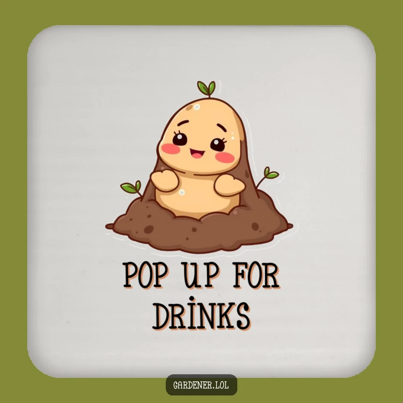 Funny Mole Soil Coaster: Protect Surfaces with Earthy Charm