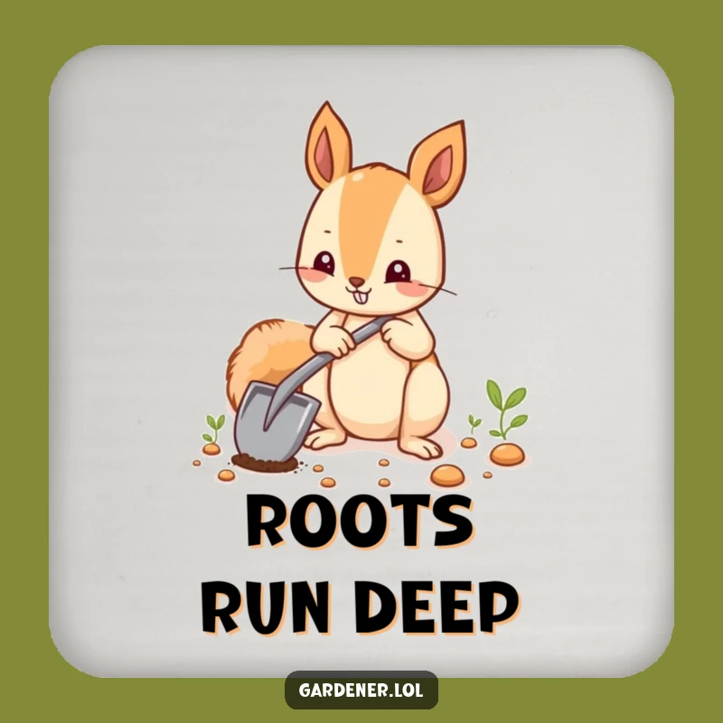 Funny Squirrel Planting Coaster, Protect Furniture with Garden Humor