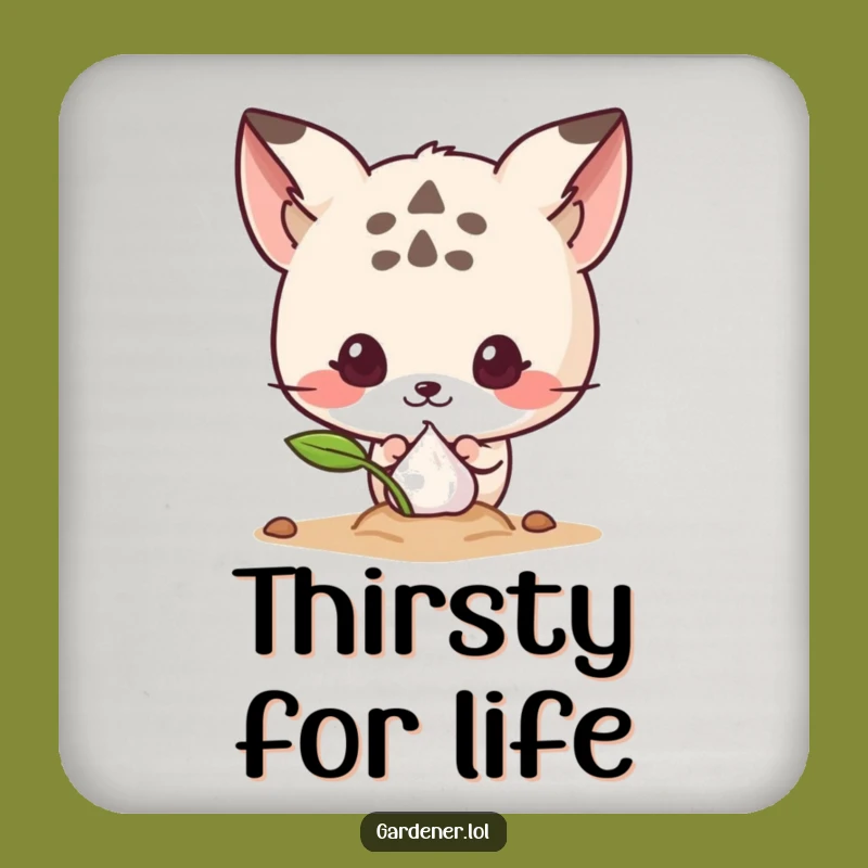 Funny Sprouting Seed Peek Coaster: Cute Animal Protects Surfaces, A Tiny Funny Gift for Plant Lovers