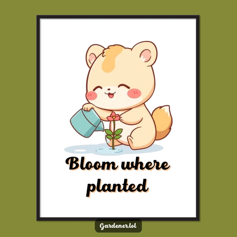 Funny Gardener Animal Poster: Bring Joyful Nature Vibes to Your Walls!