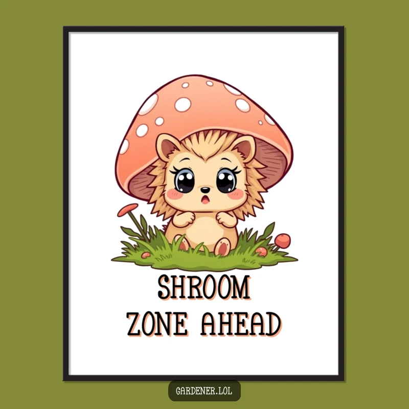 Funny Hedgehog Poster: Surprised Woodland Art, Whimsical Wall Decor