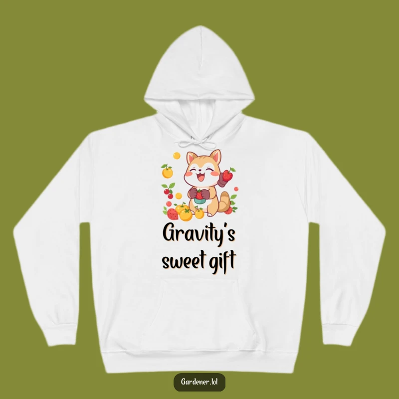Funny Joyful Animal Catching Fruit Hoodie, Cozy Harvest Sweatshirt