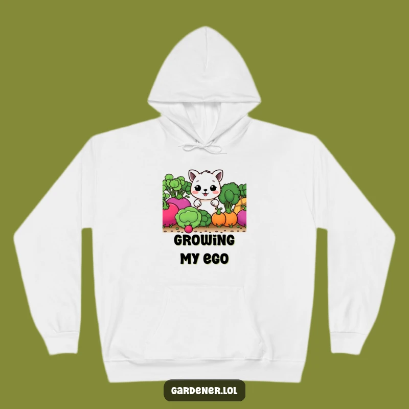 Funny Cozy Hoodie - Happy Animal, Giant Veggies, Perfect Humorous Gift