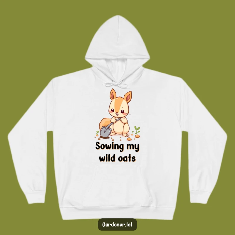 Funny Squirrel Gardener Hoodie, Cozy Planting Enthusiast Sweatshirt