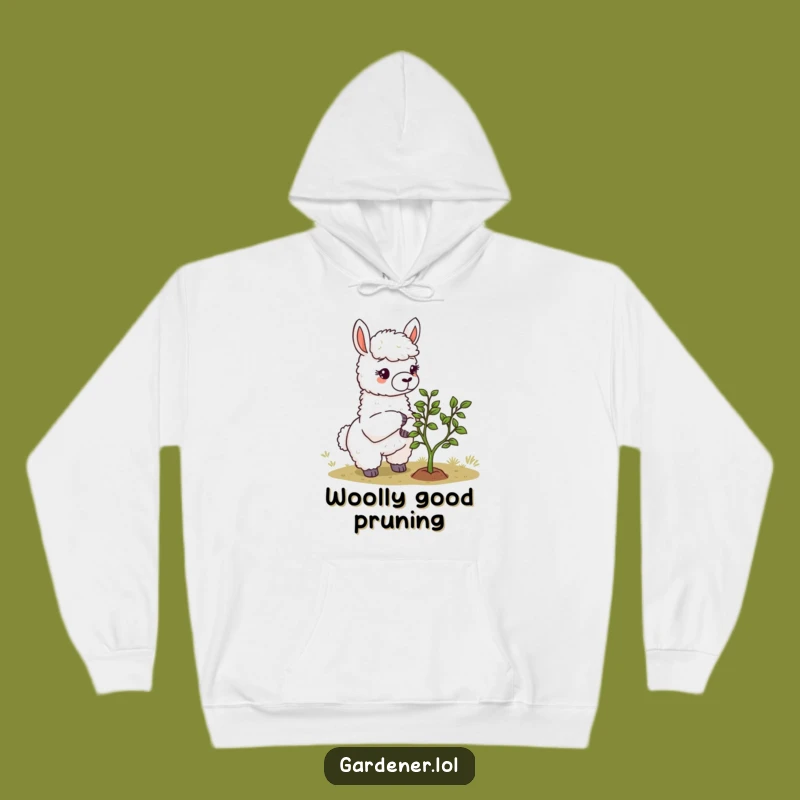 Funny Llama Gardener Hoodie: Cozy Alpaca Pruning Design, Warm Funny Gift