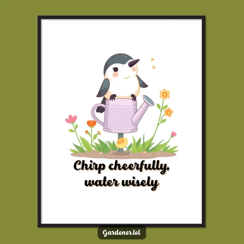 Free Printable Chickadee Gardener Wall Art - Funny Downloadable Decor for Home