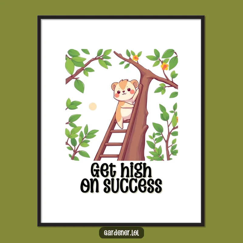 Free Printable Wall Art: Climbing Animal Funny Downloadable Art for Ambitious Spaces