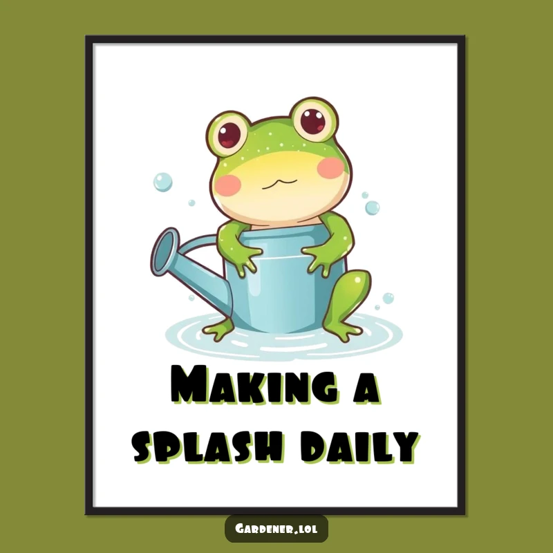 Free Printable Wall Art: Playful Froggy Splashy Hilarious Downloadable Art Gift!