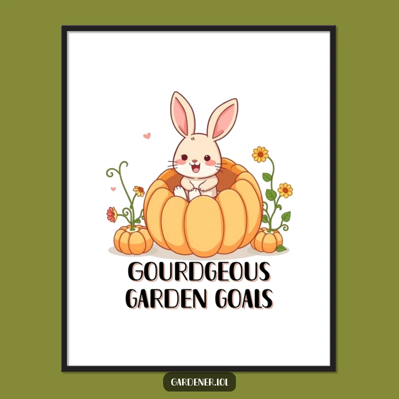 Funny Free Printable Wall Art: Rabbit's Pumpkin Plunge! Hilarious Downloadable Art.