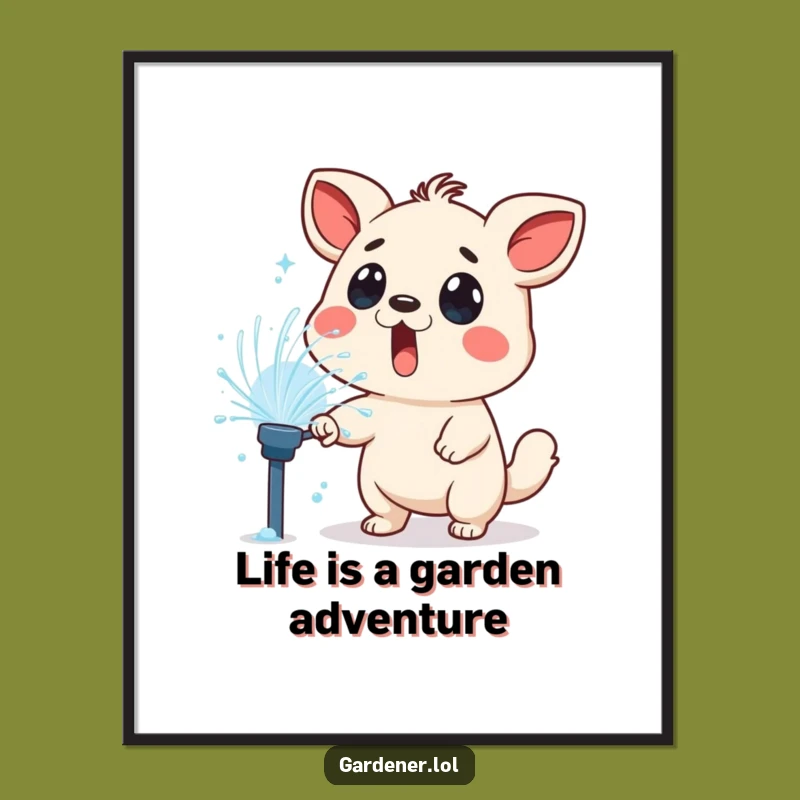 Funny Free Printable Wall Art: Sprinkler Animal Surprise - Downloadable Decor