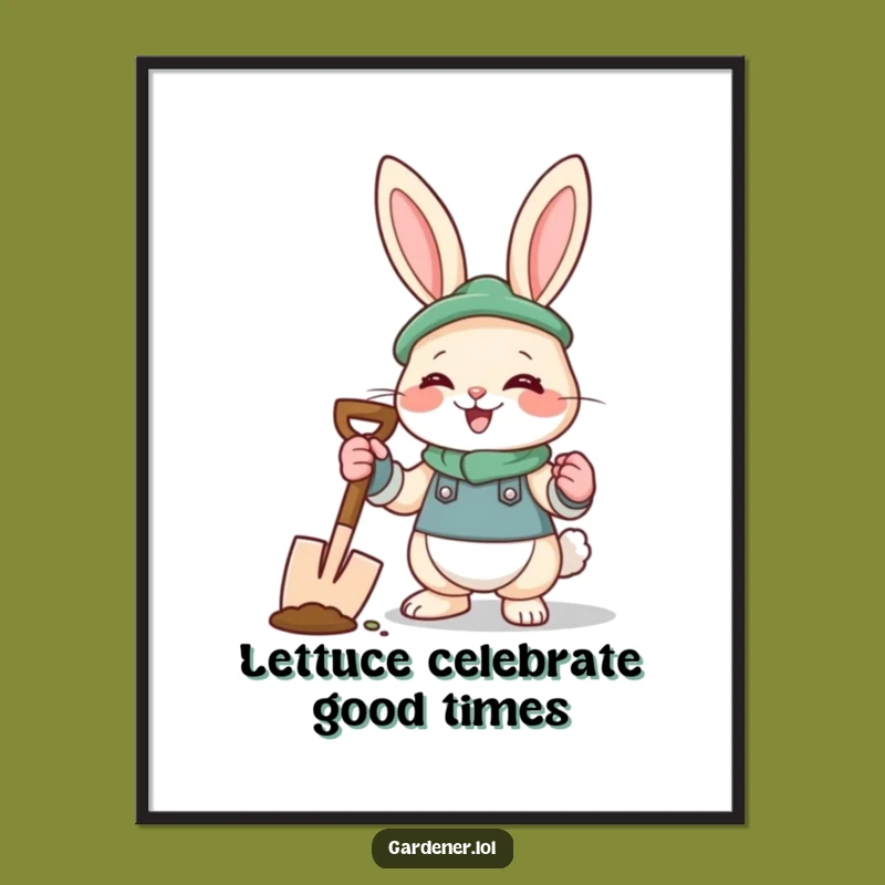 Giggling Gardener Rabbit Free Printable Wall Art - Charming Downloadable Decor