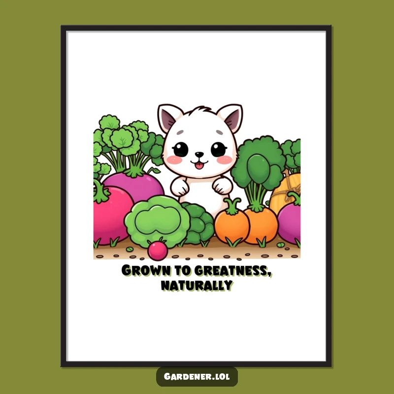 Free Printable Wall Art: Funny Veggie Gardener Character, Whimsical Garden Downloadable Art