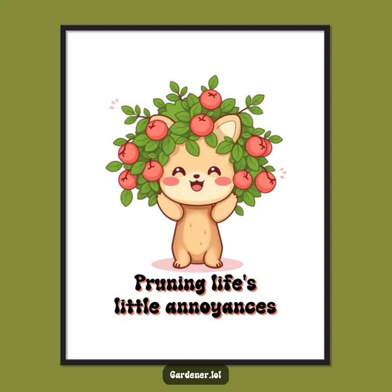 Quirky Free Printable Wall Art: Cheerful Animal Pruning Bush - DIY Decor