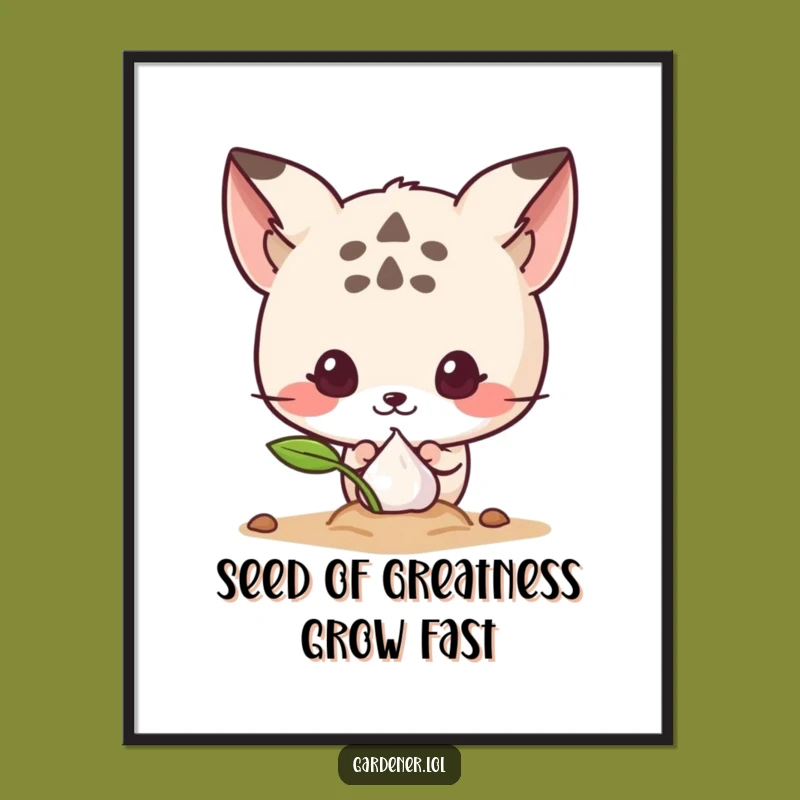 Funny Free Printable Wall Art: Curious Peeking Animal Sprout, Downloadable Quirky Decor Gift