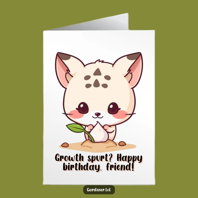 Funny Free Printable Birthday Card: Peeking Animal Sprout Humor, Downloadable DIY Surprise Gift