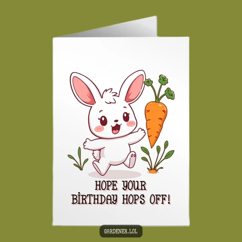 Free Printable Birthday Card Kawaii Bunny Carrot Chaos - Funny Downloadable Gift!