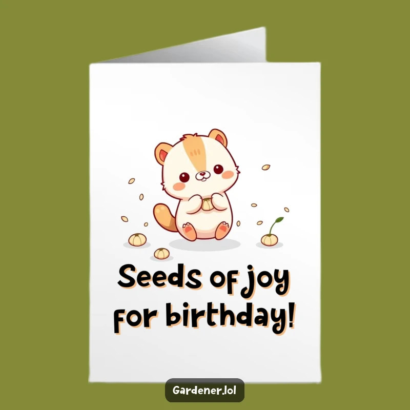 Free Printable Birthday Card: Character's Seed Play - Funny Downloadable Gift