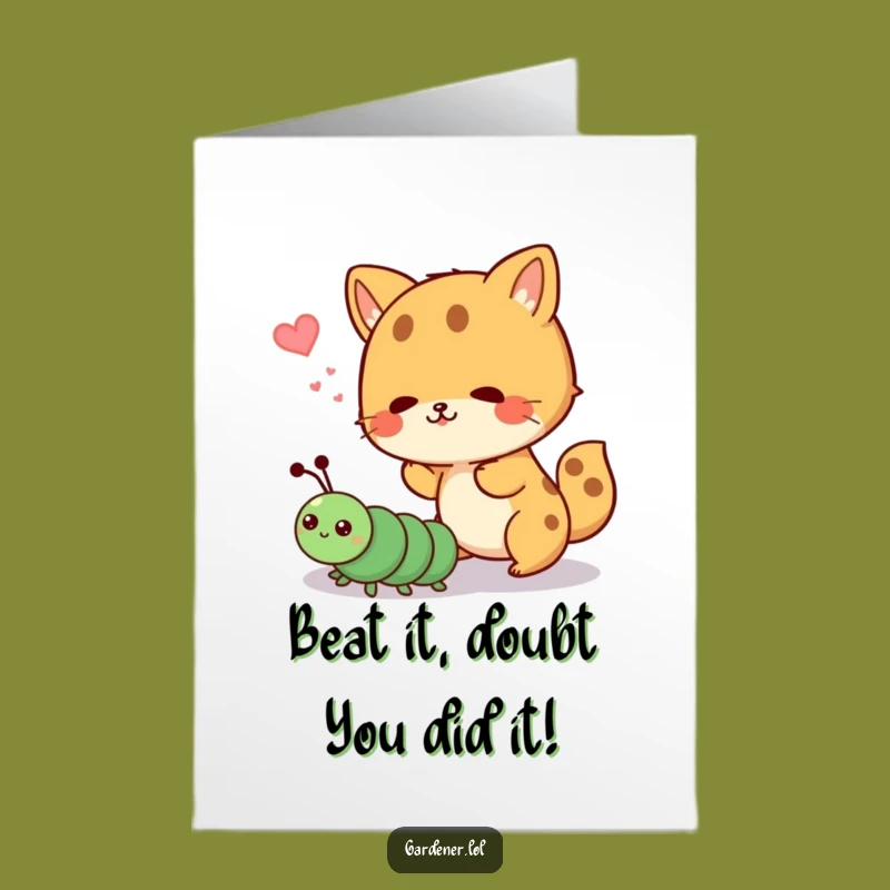 Free Printable Congrats Card: Animal Shooing Caterpillar for a Whimsical Downloadable Gift