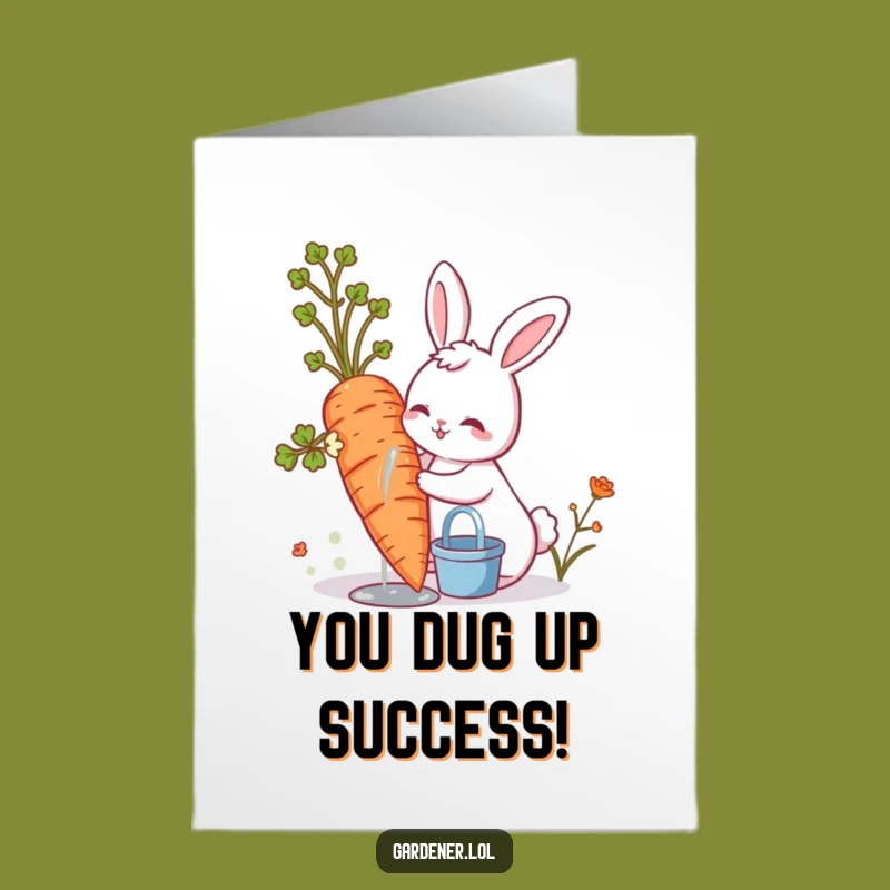Free Printable Congrats Card: Bunny's Giant Carrot Success, Hilarious Downloadable Gift
