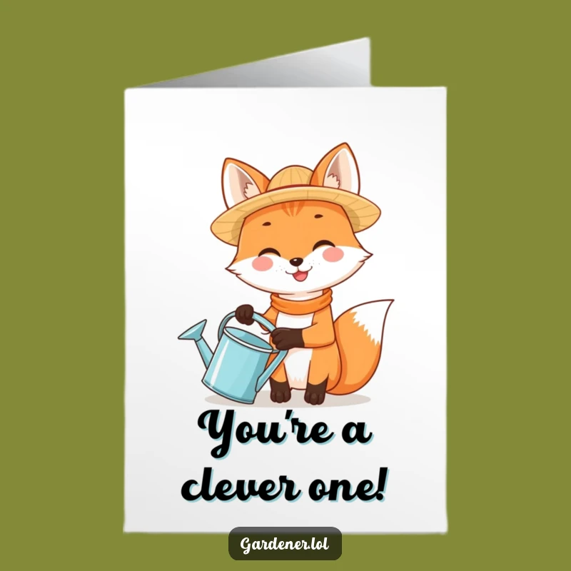 Free Printable Congrats Card: Fox Gardener's Success, Unique Downloadable Gift
