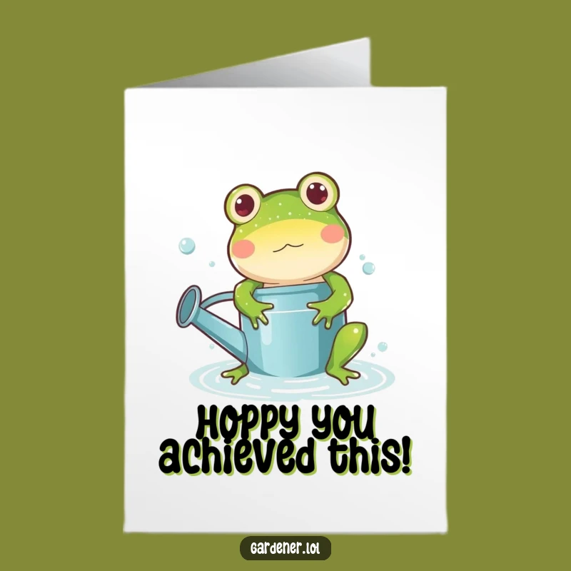 Free Printable Congrats Card: Froggy Splashy Success Downloadable Gift!