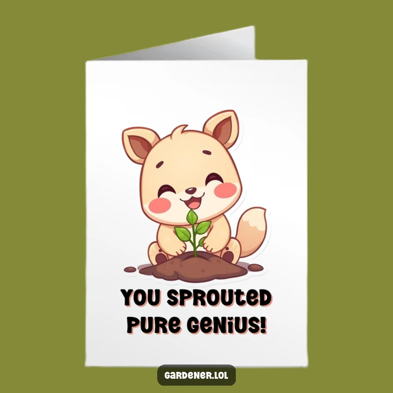 Free Printable Congrats Card: Planting Animal Funny Downloadable Gift for New Ventures