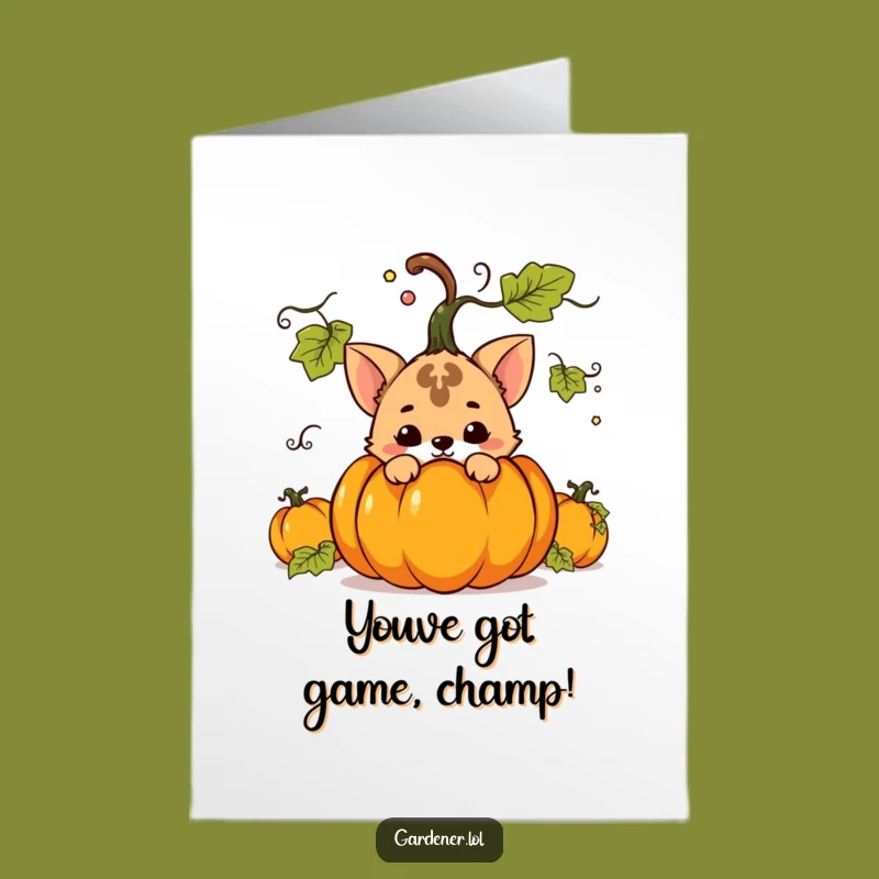 Free Printable Congrats Card: Pumpkin Animal - Funny Achievement Surprise
