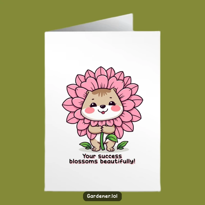 Free Printable Congratulations Card: Giant Flower Gardener - Downloadable & Print at Home