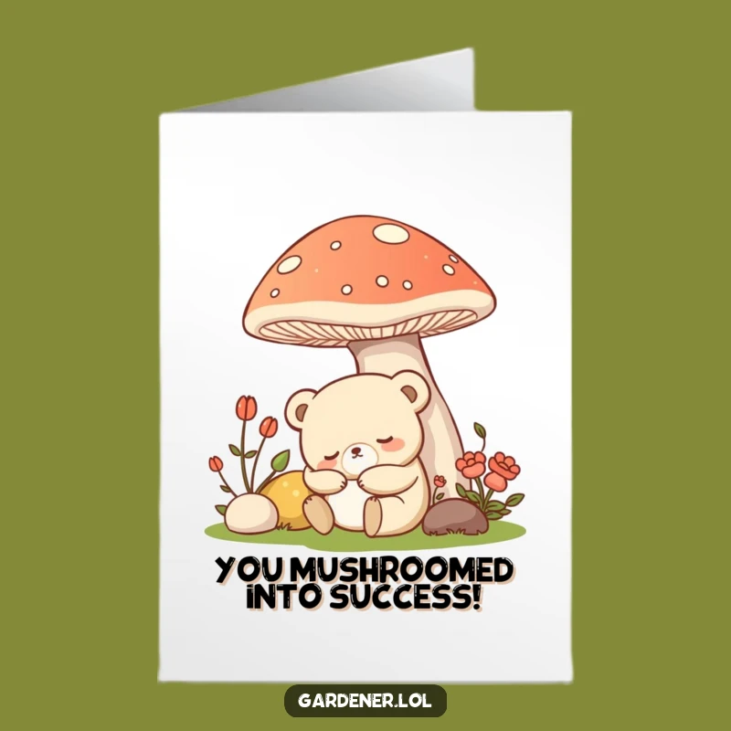 Free Printable Congratulations Card: Sleepy Bear Gardener Nap, Funny Downloadable