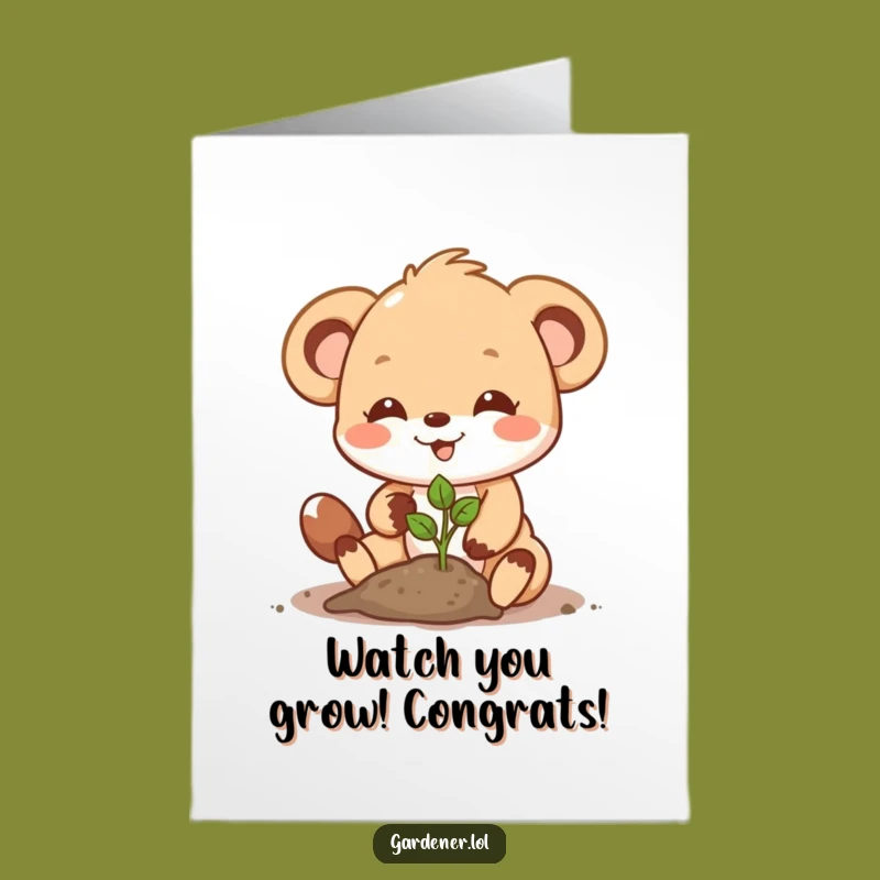 Free Printable Congrats Card: New Beginnings, Funny Plant Seeder Downloadable Gift!