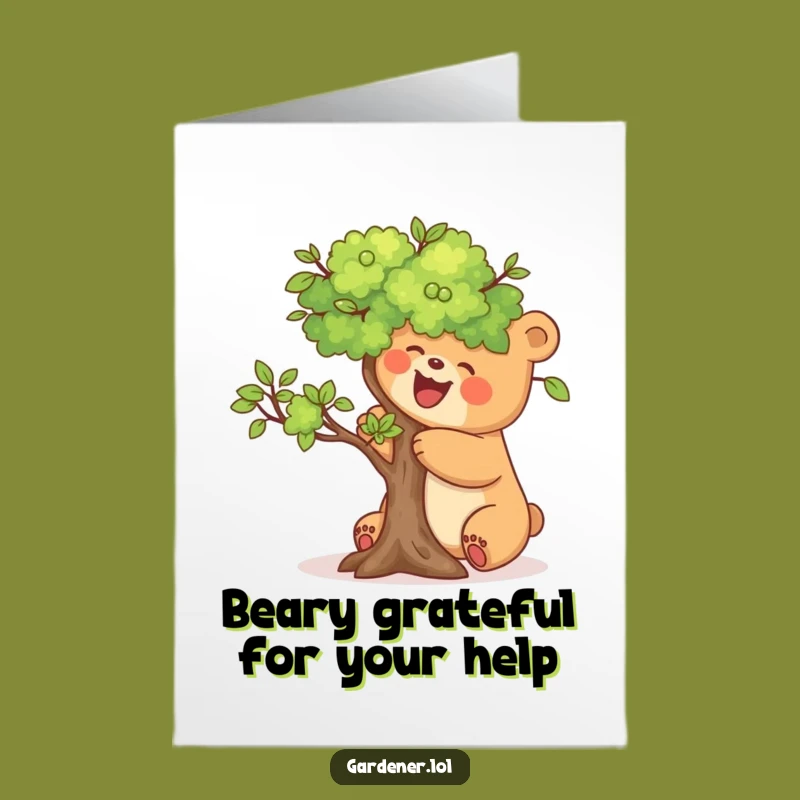 Free Printable Thank You Card: Bear's Care, Gratitude, Downloadable Gift