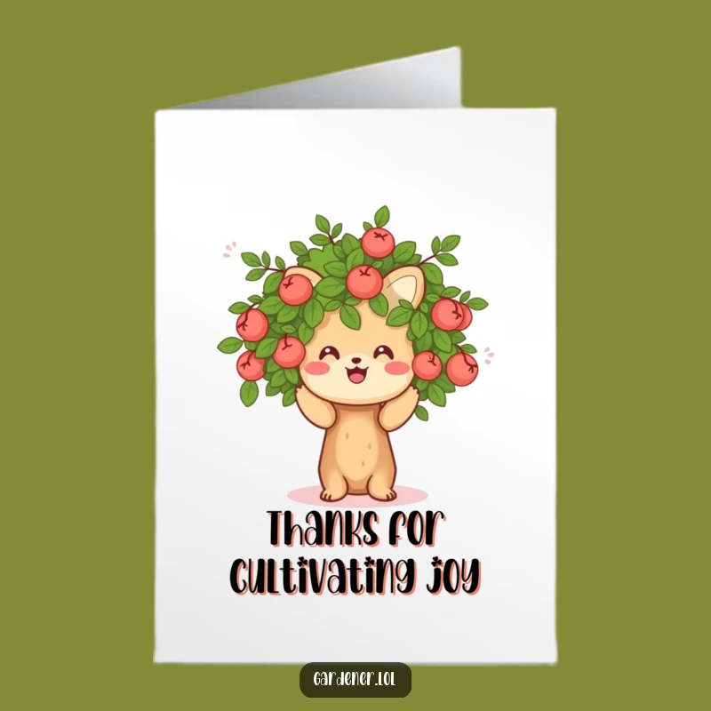 Free Printable Thank You Card: Animal Pruning Bush - Funny DIY Thanks