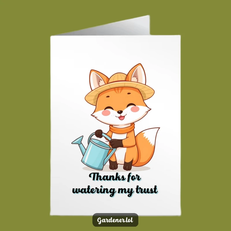 Free Printable Thank You Card: Fox Gardener's Gratitude, Thoughtful DIY Gift