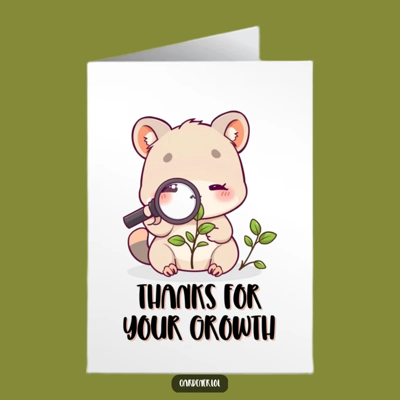 Free Printable Thank You Card: Funny Animal Botanist - Downloadable & Print at Home