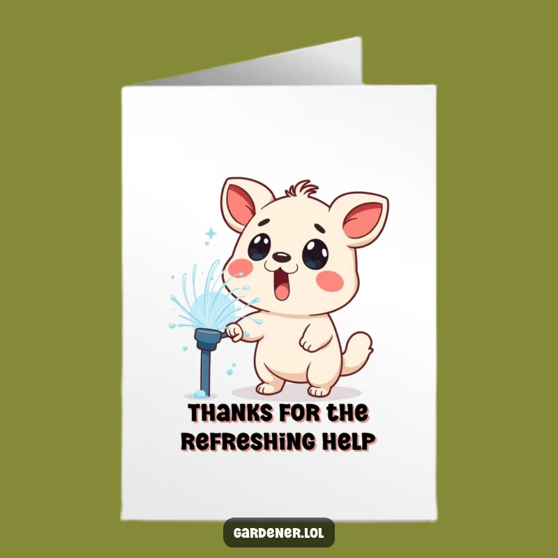 Free Printable Thank You Card: Sprinkler Animal - Funny Downloadable Gratitude