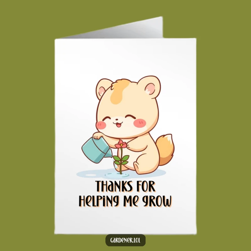 Free Printable Thank You For Helping Me Grow Card - Sweet DIY Downloadable Gift