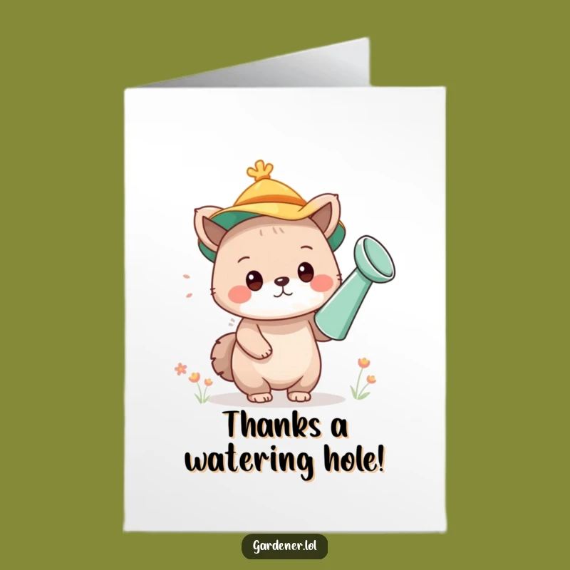 Hilarious Free Printable Thank You Card: Animal's Watering Can Hat - DIY Download