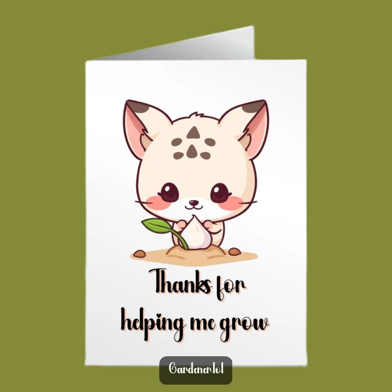Funny Free Printable Thank You Card: Animal Sprout Gratitude, Downloadable DIY Gift of Thanks