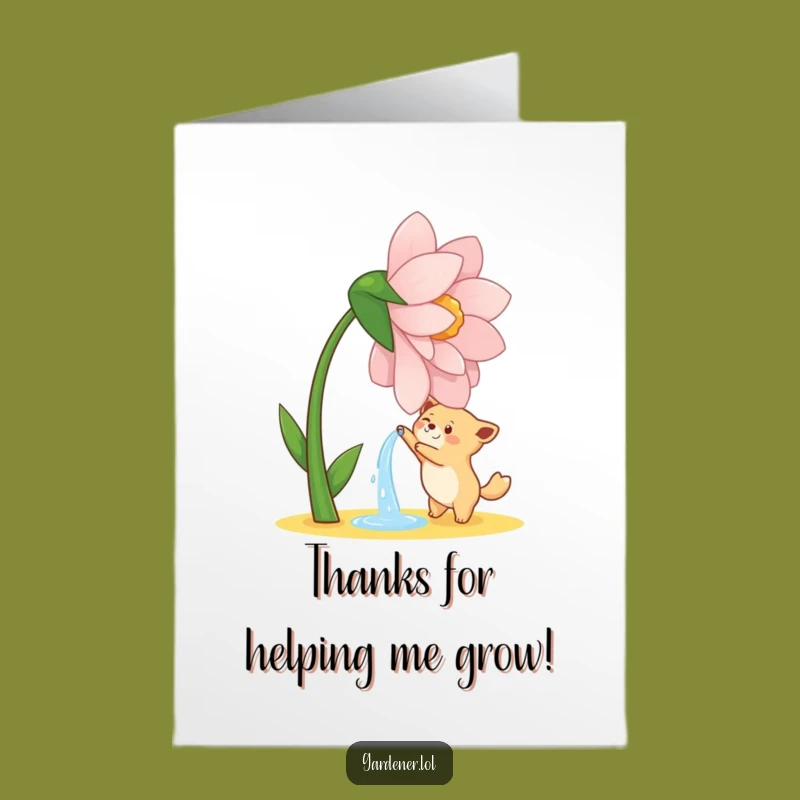 Free Printable Thank You Card, Funny Downloadable Gift, Animal & Flower Gratitude