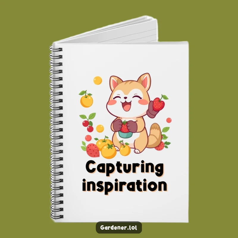 Funny Joyful Animal Catching Fruit Notebook, Journal For Harvest Lovers
