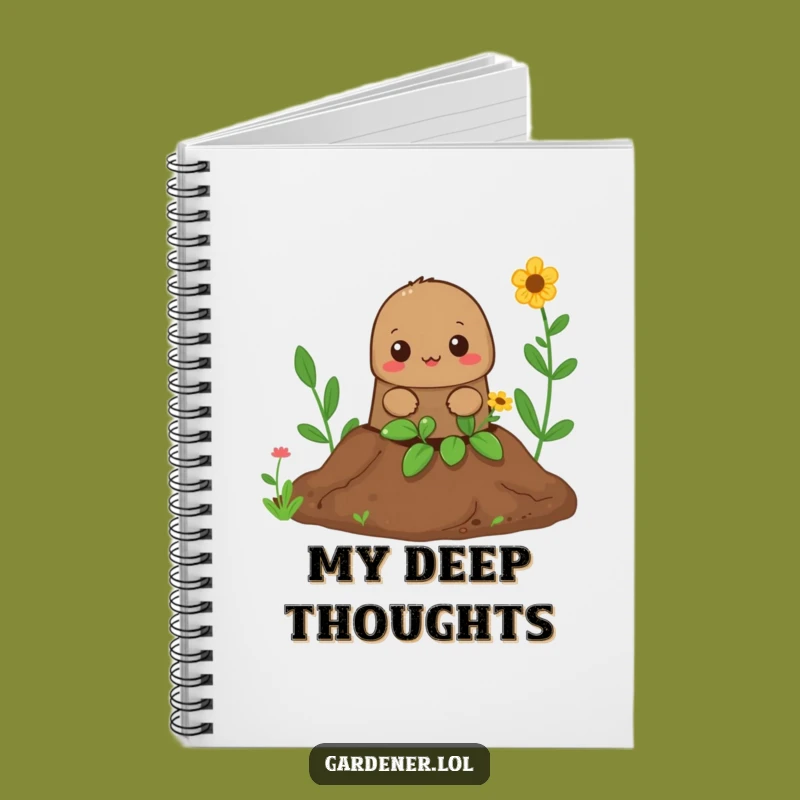 Funny Mole Gardener Notebook: Curious Peeking Journal, Perfect Funny Gift