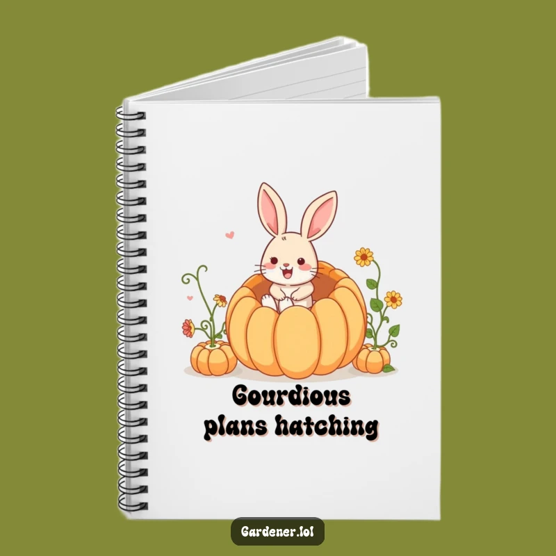 Funny Rabbit Gardener Notebook: Playful Bunny Hops Into Pumpkin, Journal Your Funny Thoughts!