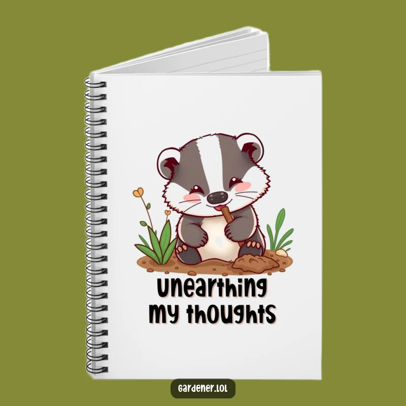 Funny Badger Gardener Notebook: Digging Badger Journal, Gift