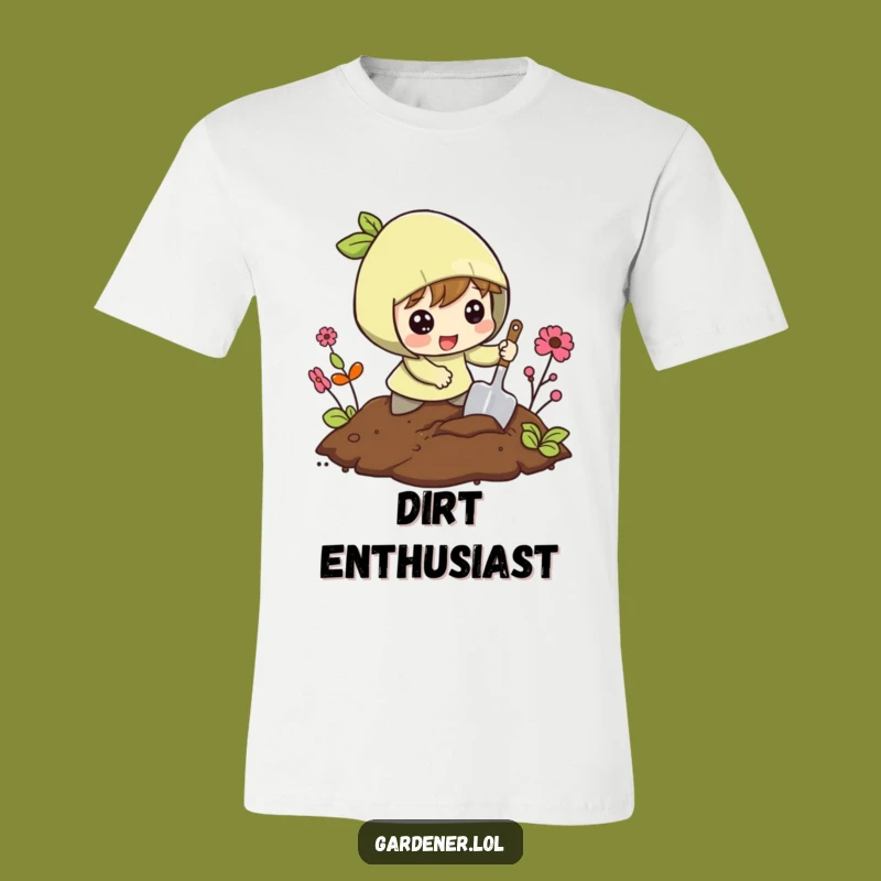 Funny Digging T-Shirt: Excited Gardener Character, Soil Enthusiast Funny Gift