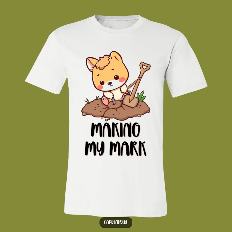 Funny Playful Animal Digging T-Shirt, Whimsical Gardening Apparel