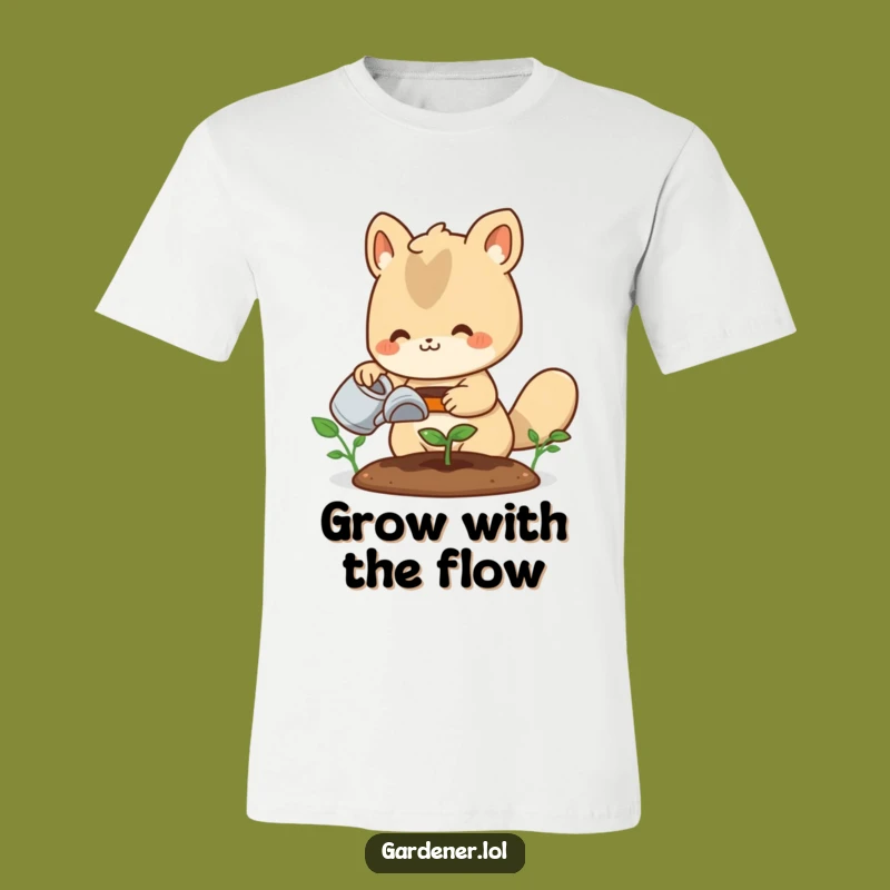 Funny Gardener Animal T-Shirt: Cute Sprout Watering Tee, Gift for Gardeners