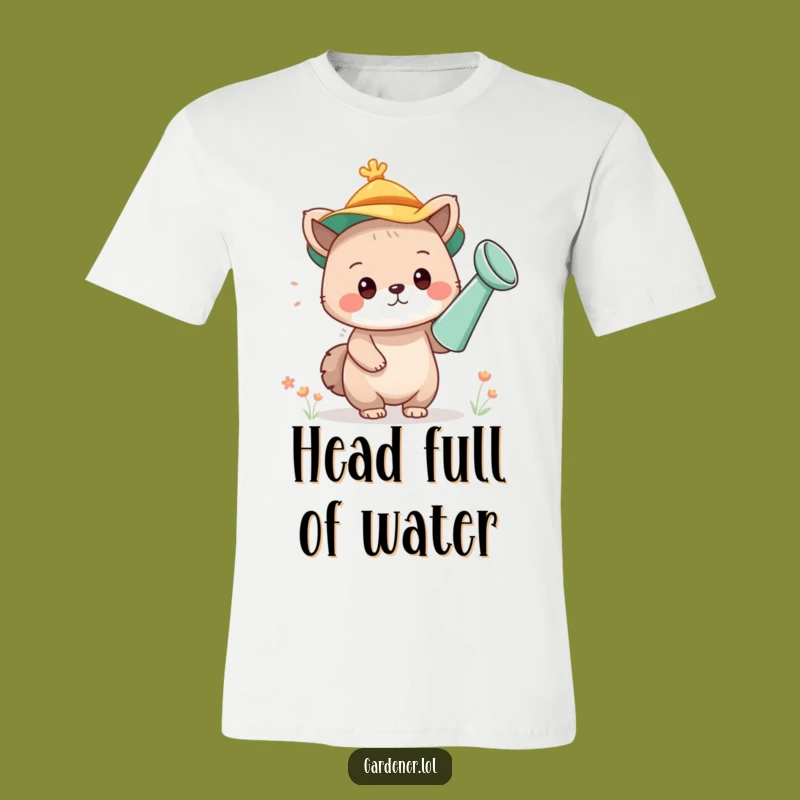 Funny Watering Can Hat Animal Tee: Cute Character T-Shirt Gift